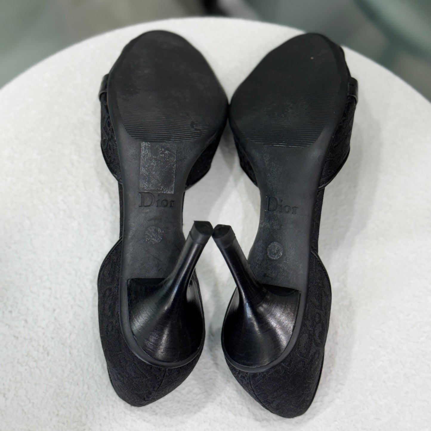 DIOR Vintage Black Peep-Toe Heels Size 36