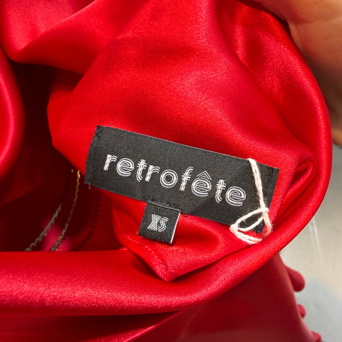 RETROFETE Red Silk Justine Dress Sz XS