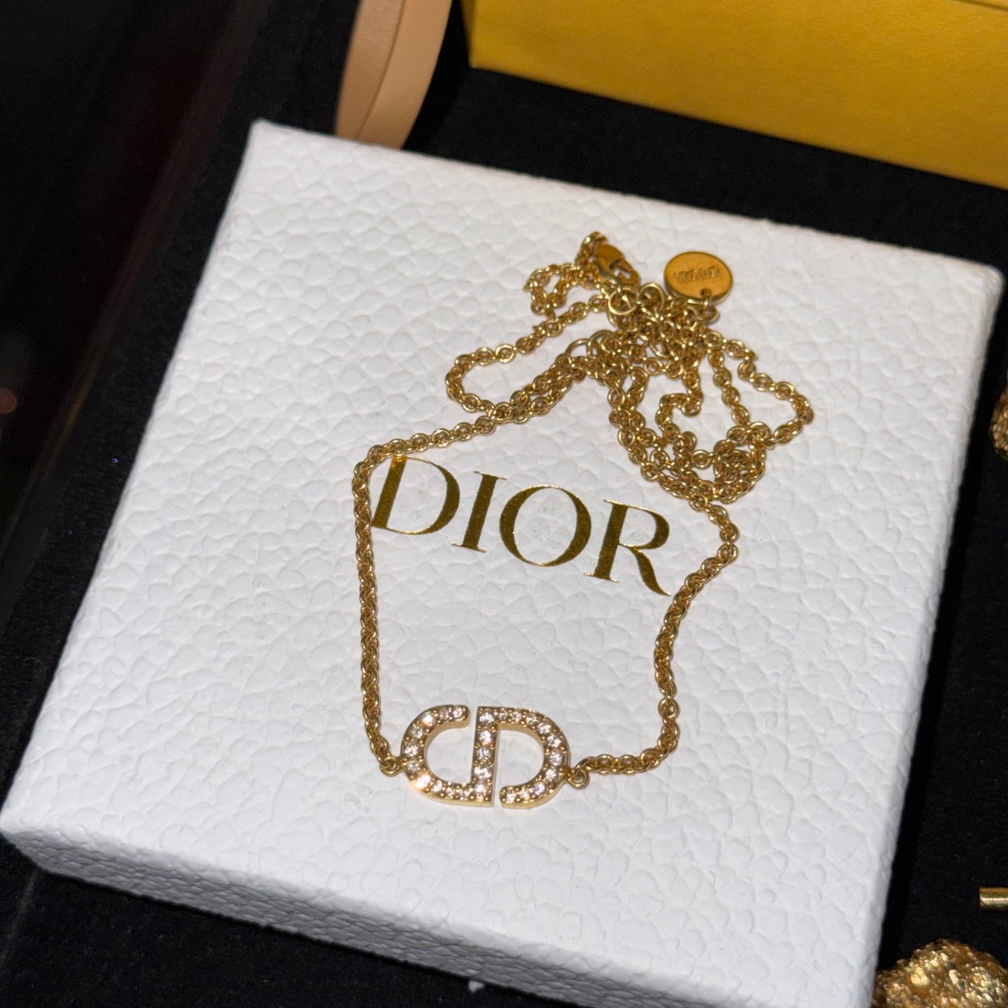DIOR Petite CD gold necklace