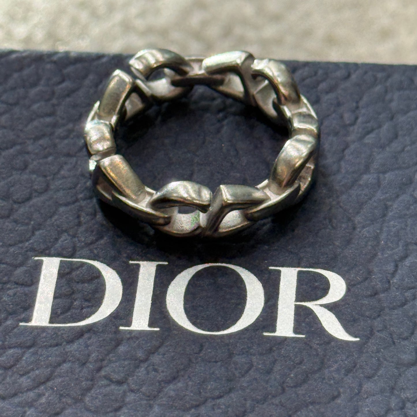 DIOR Silver Mens ring Sz M