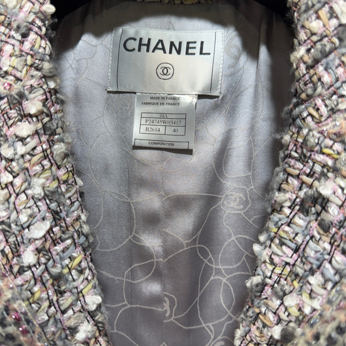 CHANEL Tweed Multicolour Blazer and Skirt Set Sz 40