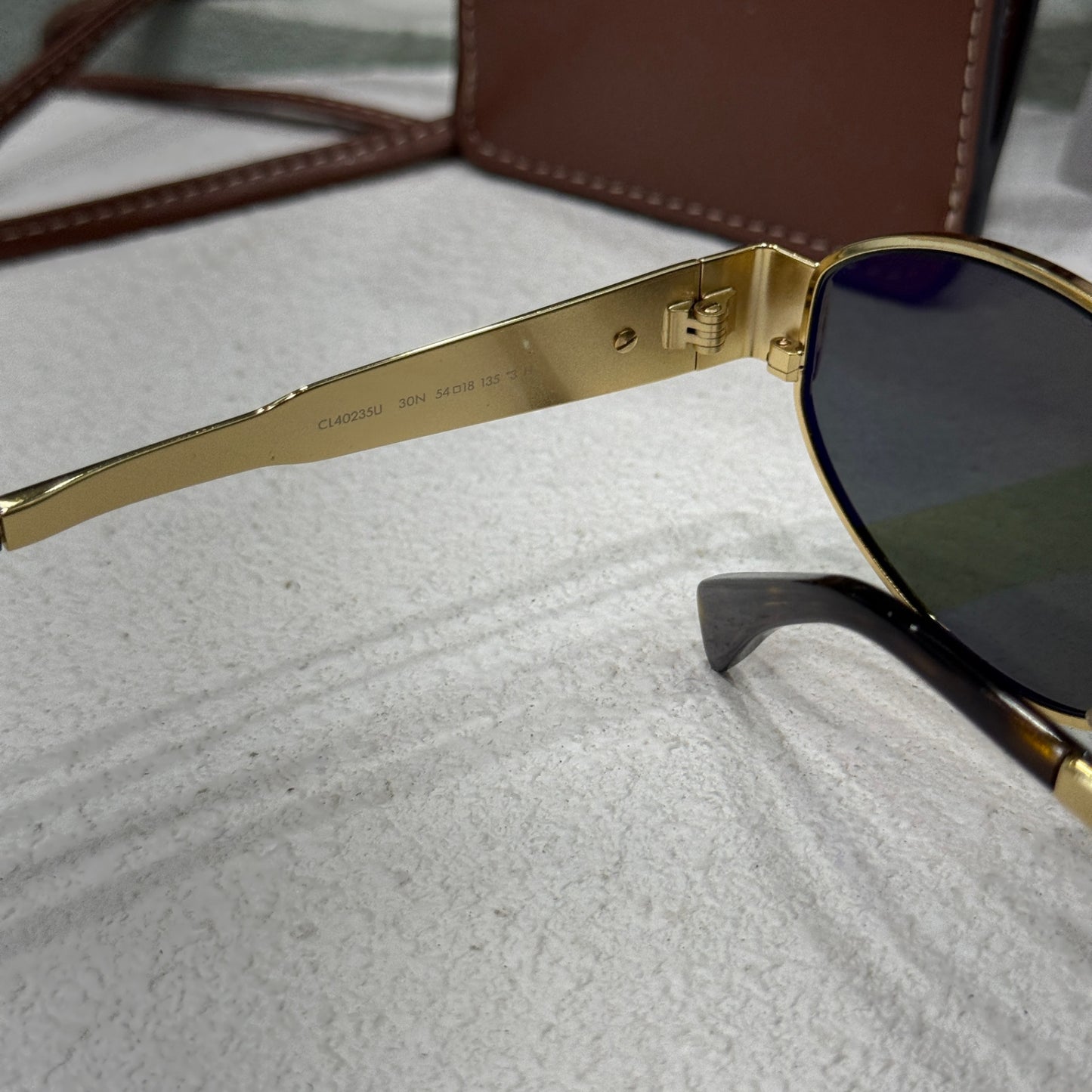 CELINE Gold Frame Oval Sunglasses (C & B)