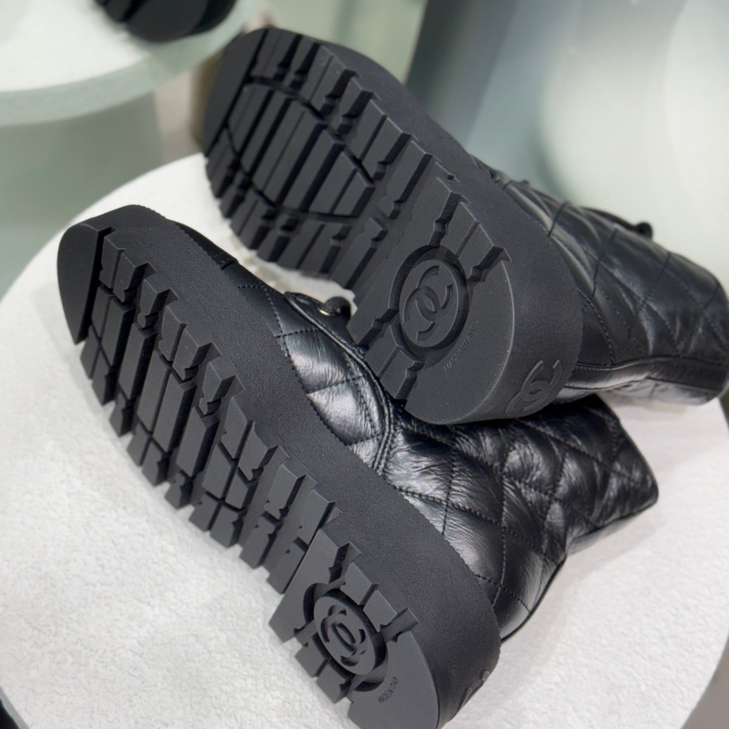 CHANEL Combat Boots Sz 38