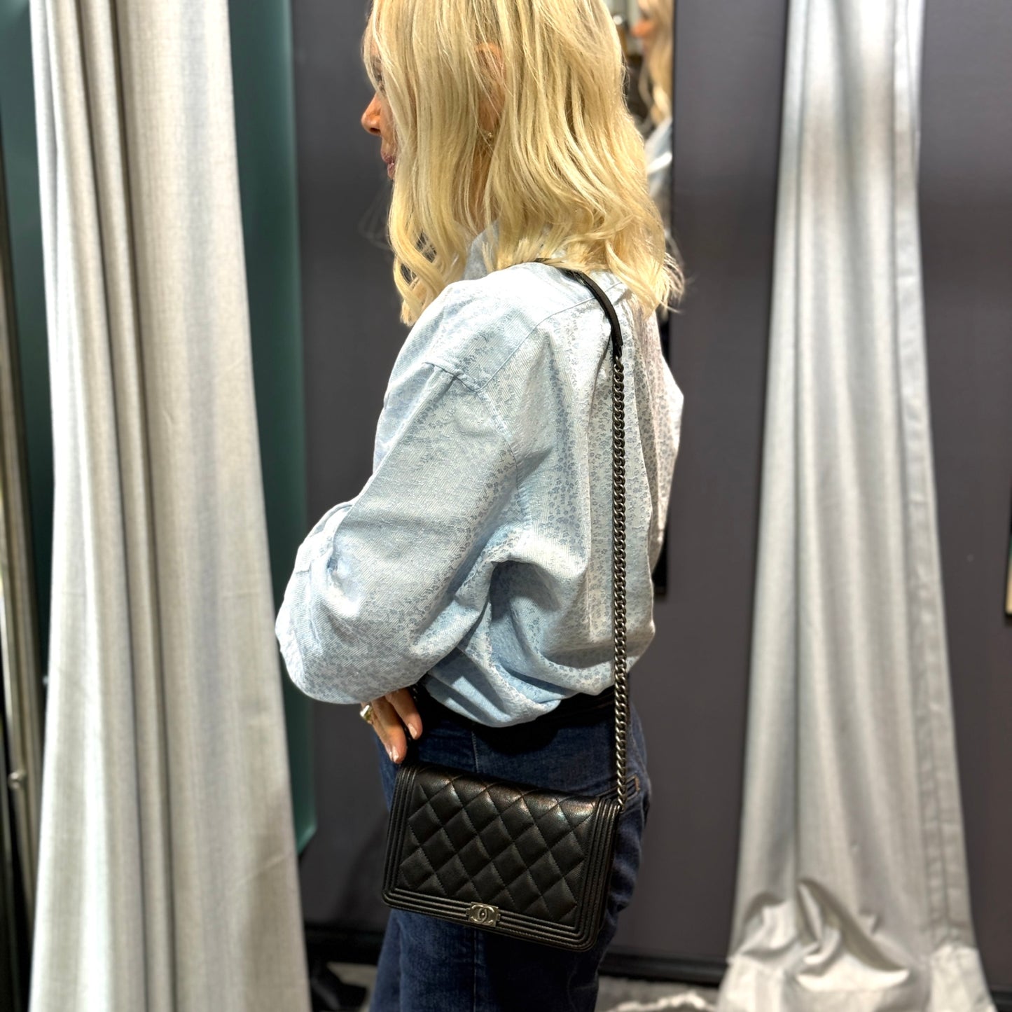 CHANEL Boy WOC Caviar Crossbody Black