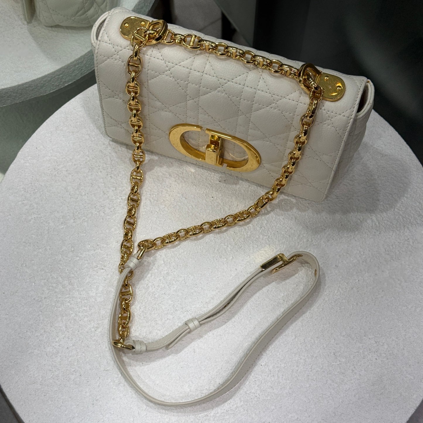 DIOR Ivory Caro Bag Small