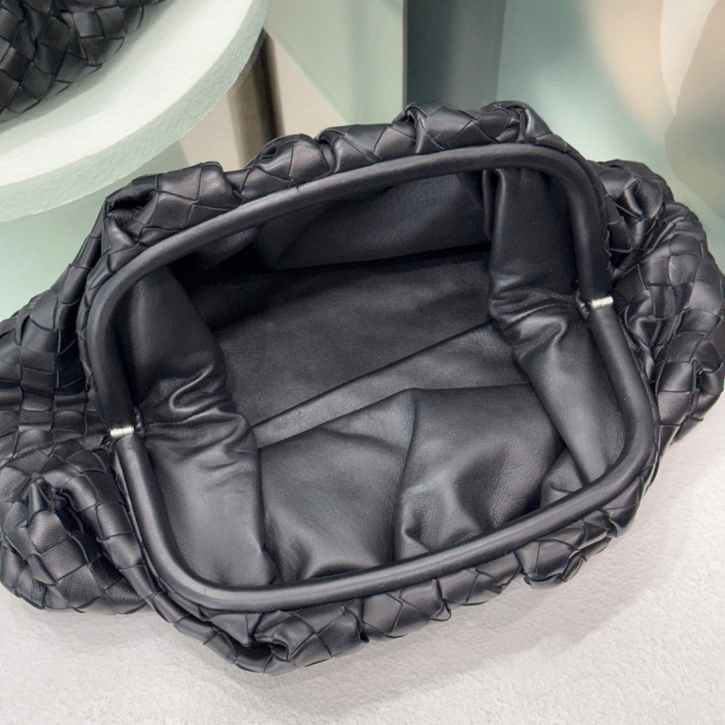 BOTTEGA VENETA Black Intrecciato Pouch