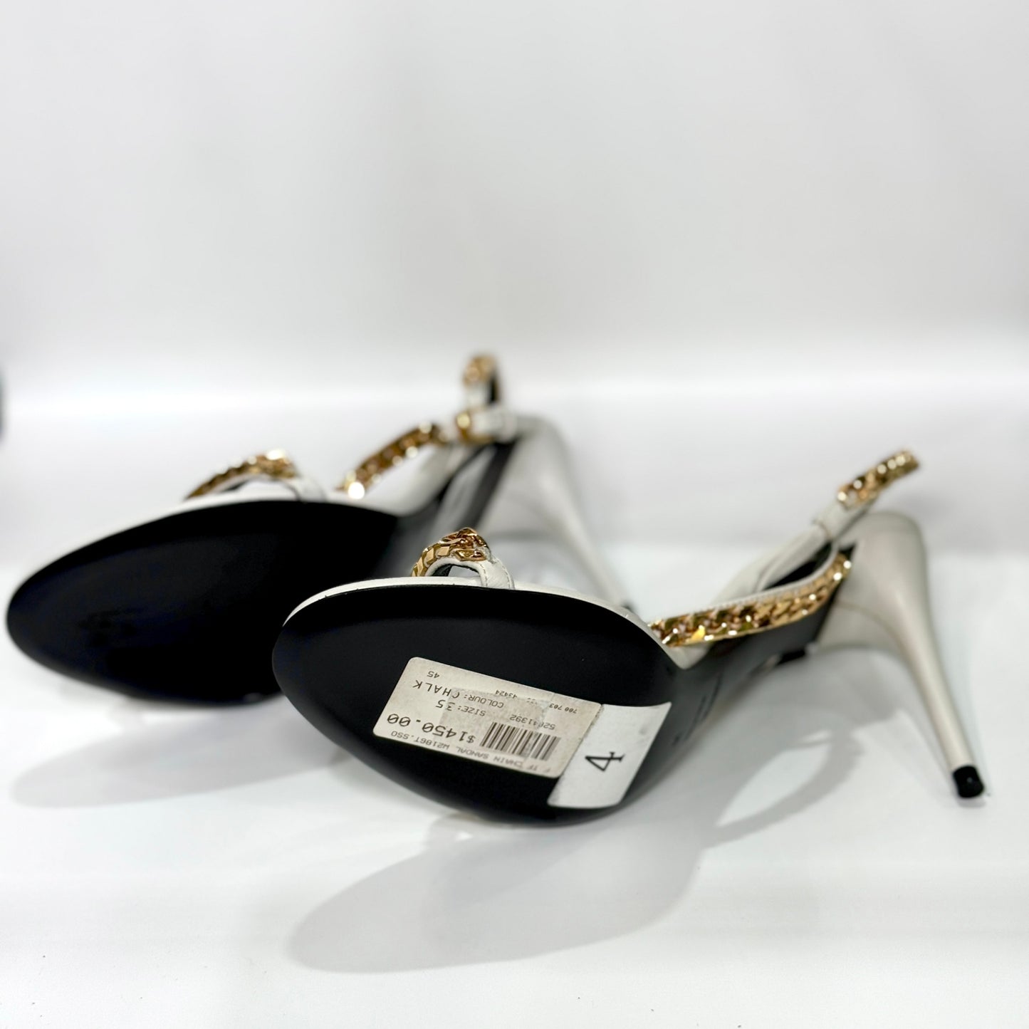 TOM FORD White Chain Heels Sz 35