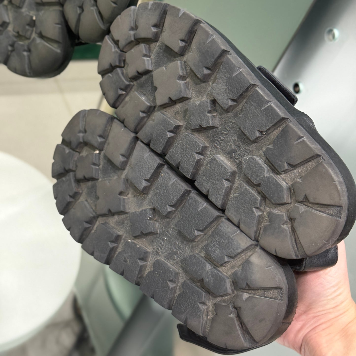 PRADA Black Quilted Sandals Quilted Sz 38