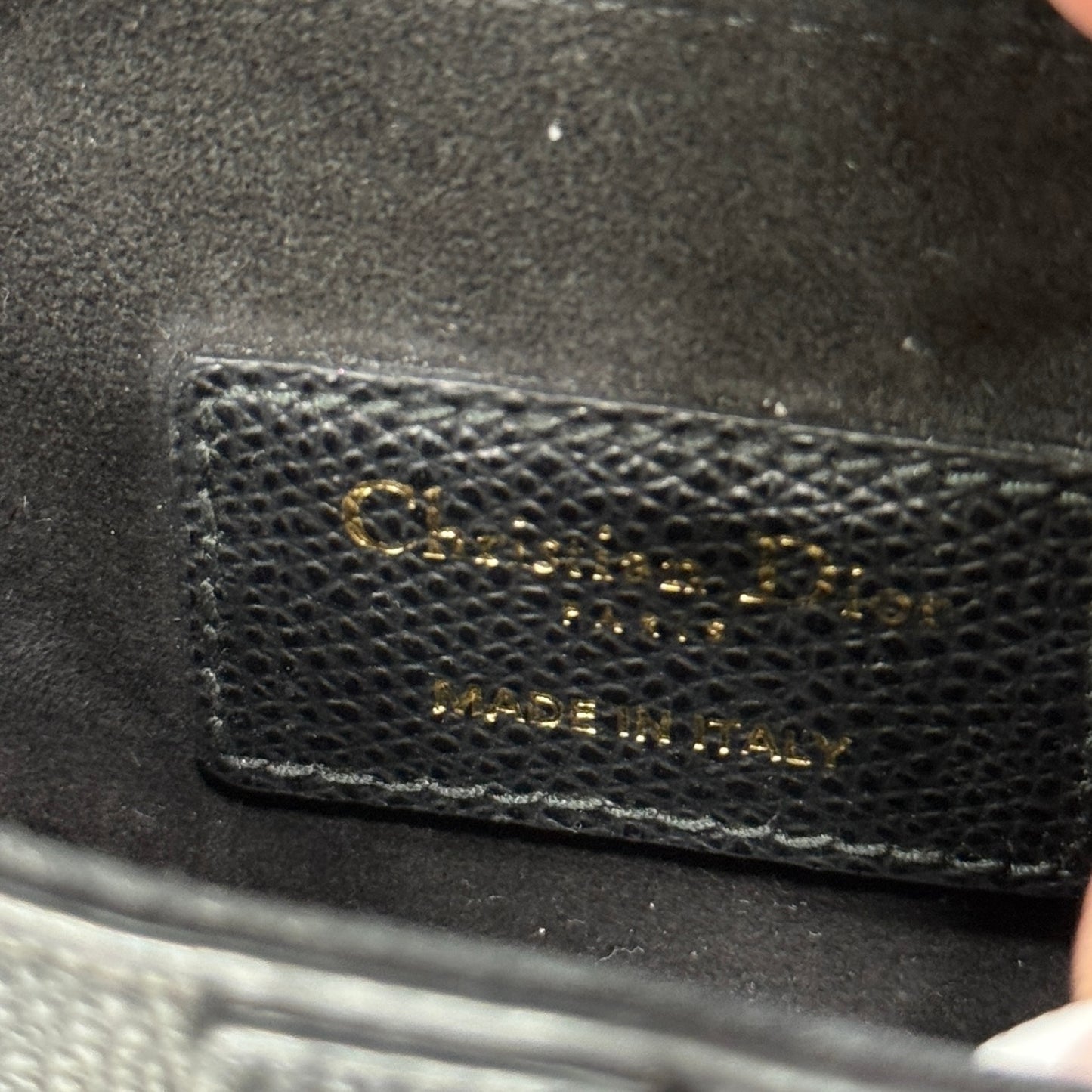 DIOR Mini Saddle Bag Black Grained Calfskin
