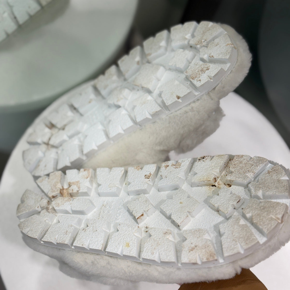 PRADA White Fluffy Dad Sandals Sz 36
