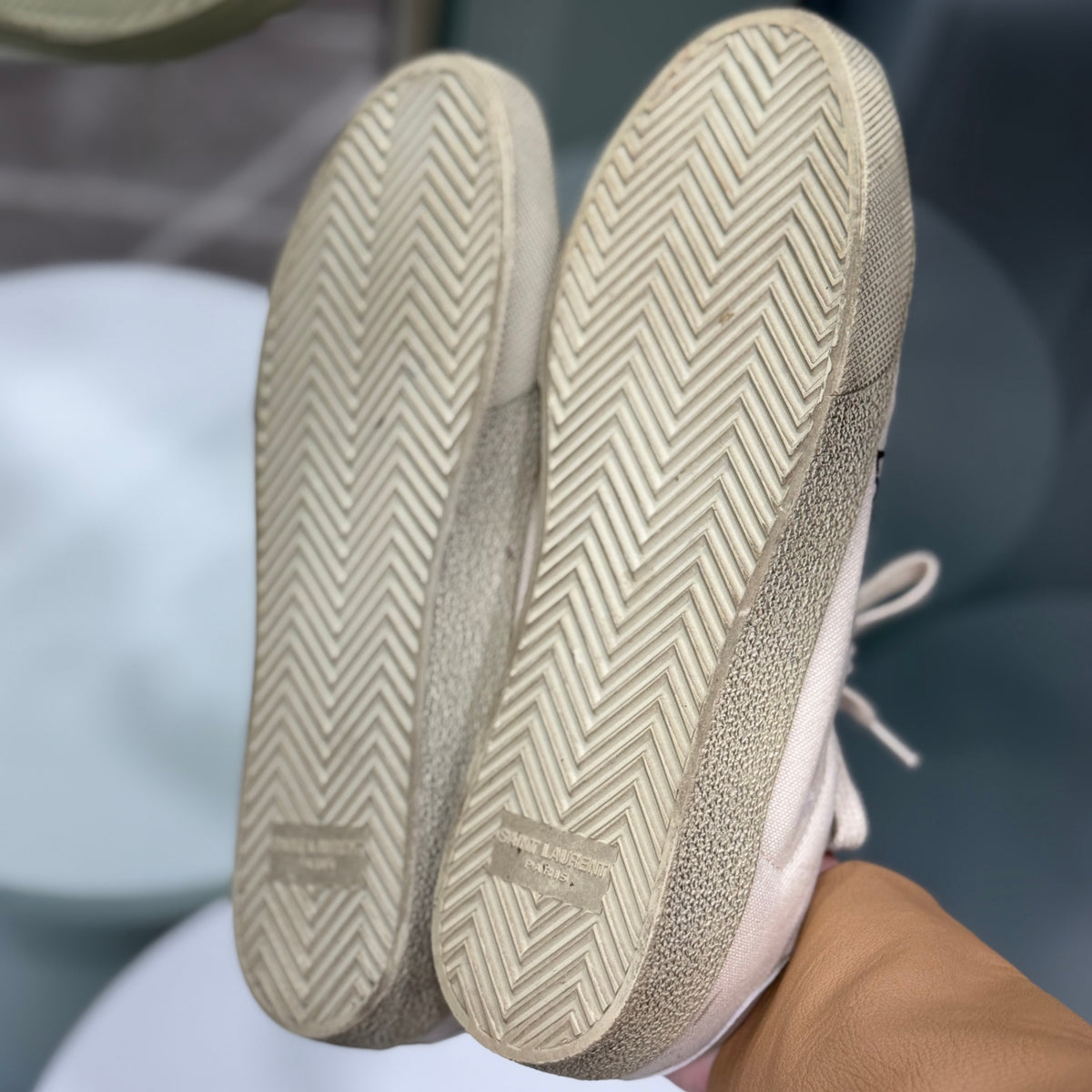 SAINT LAURENT Distressed Sneakers Sz 38