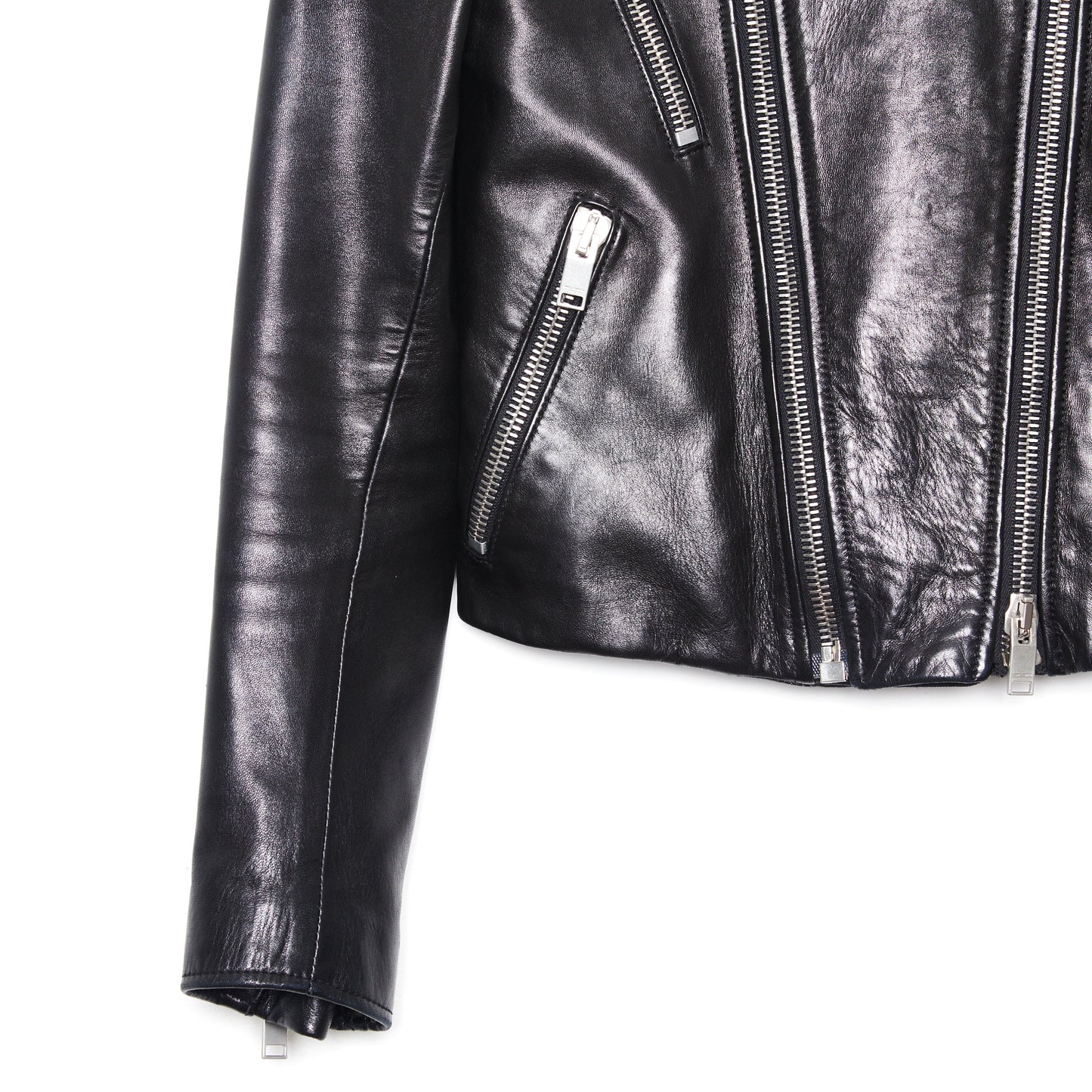 SAINT LAURENT Leather Black Biker Jacket