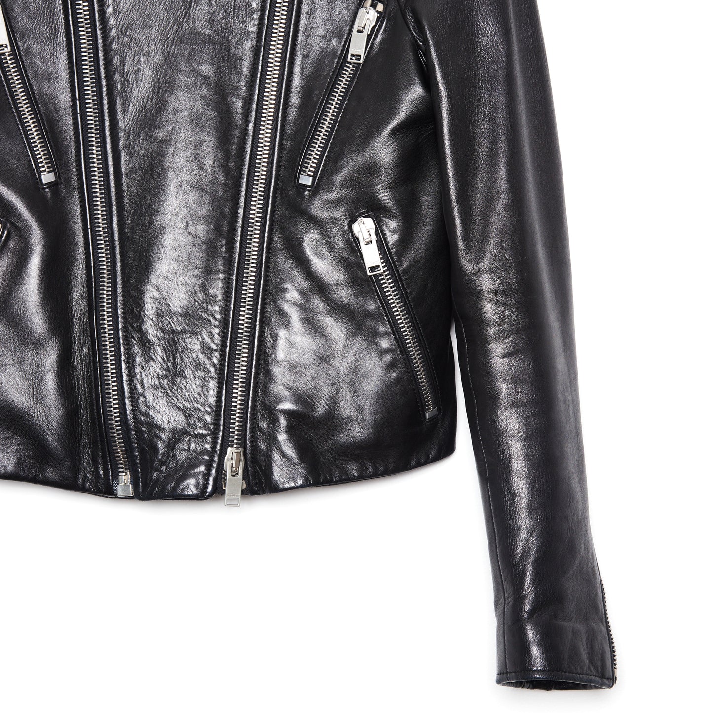 SAINT LAURENT Leather Black Biker Jacket