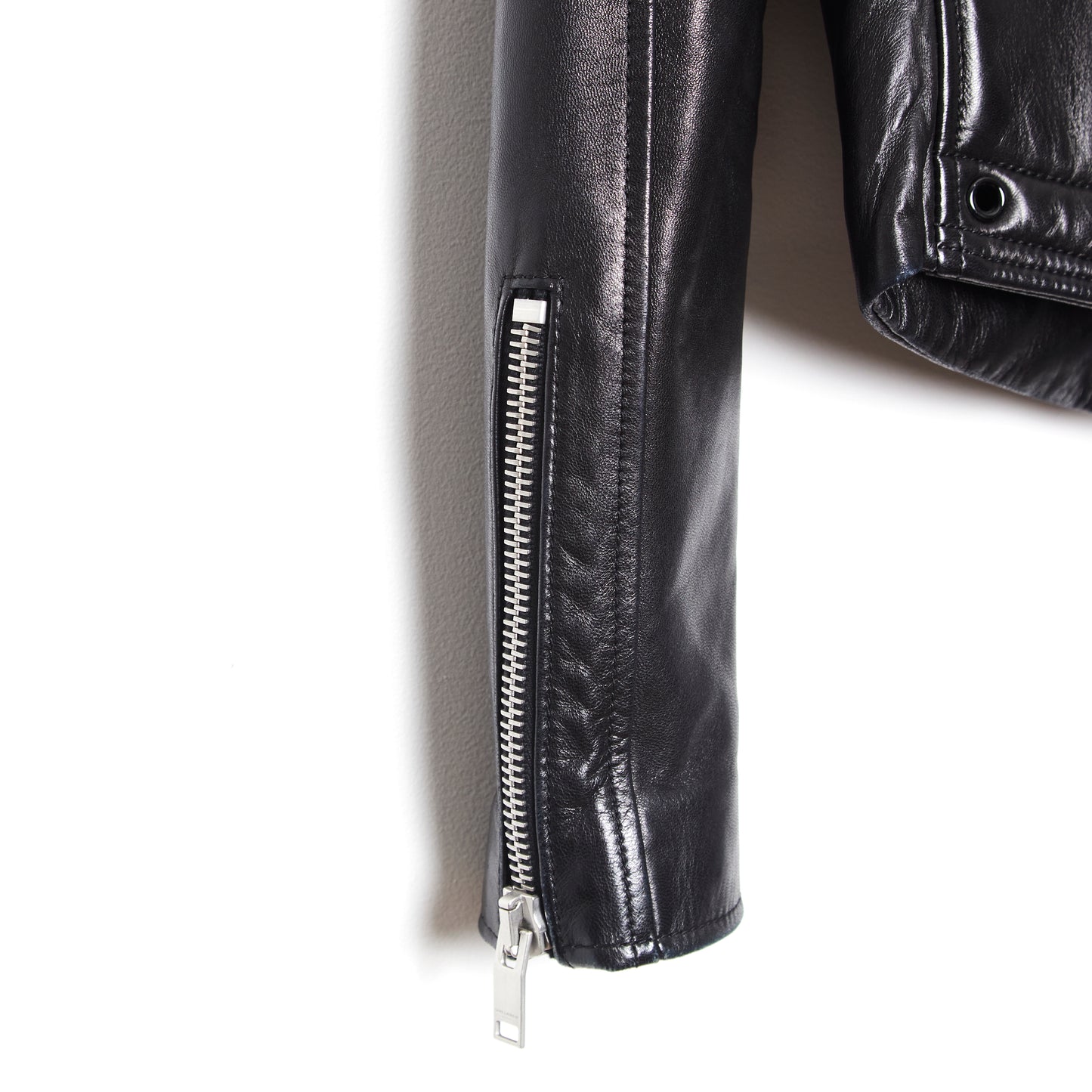 SAINT LAURENT Leather Black Biker Jacket