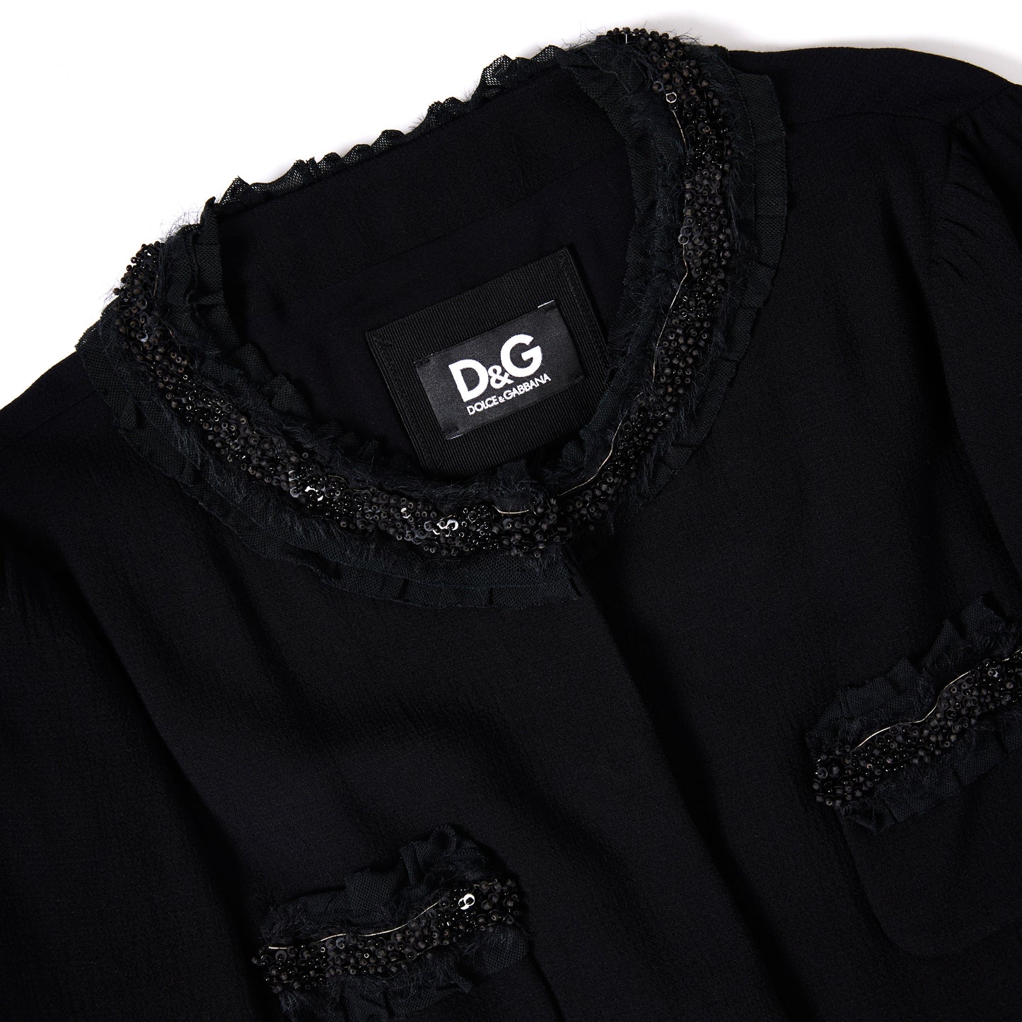 DOLCE AND GABBANA Embellished Bouclé-Style Jacket