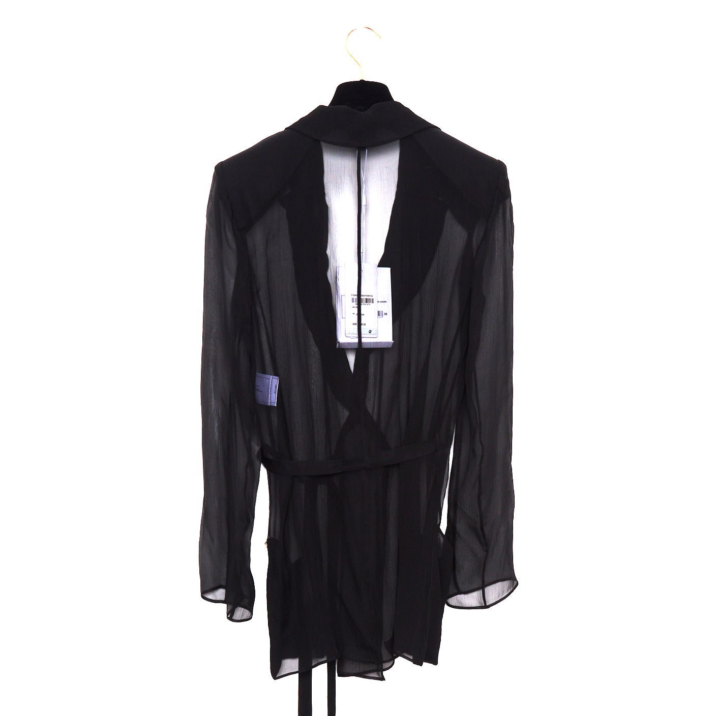 CHANEL Sheer Black Blouse 