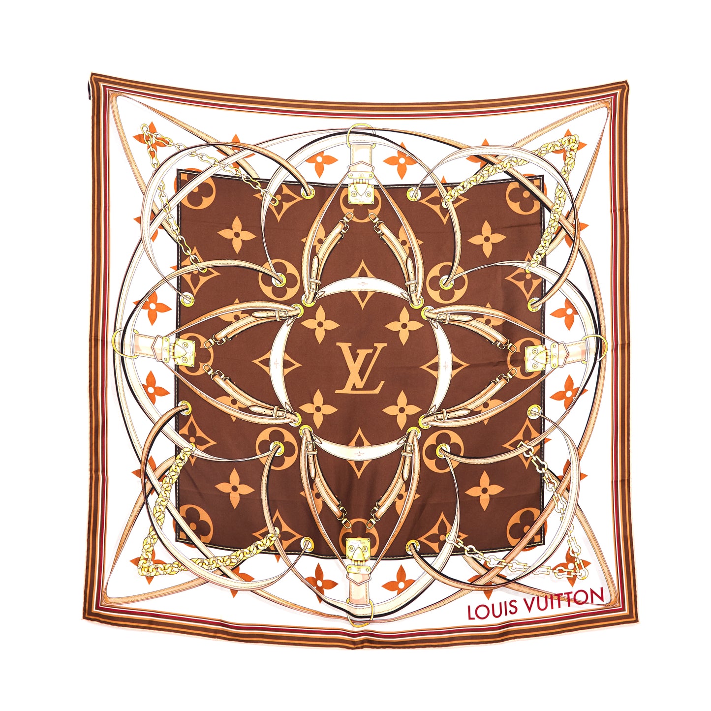 LOUIS VUITTON Monogram Equestrian Silk Scarf