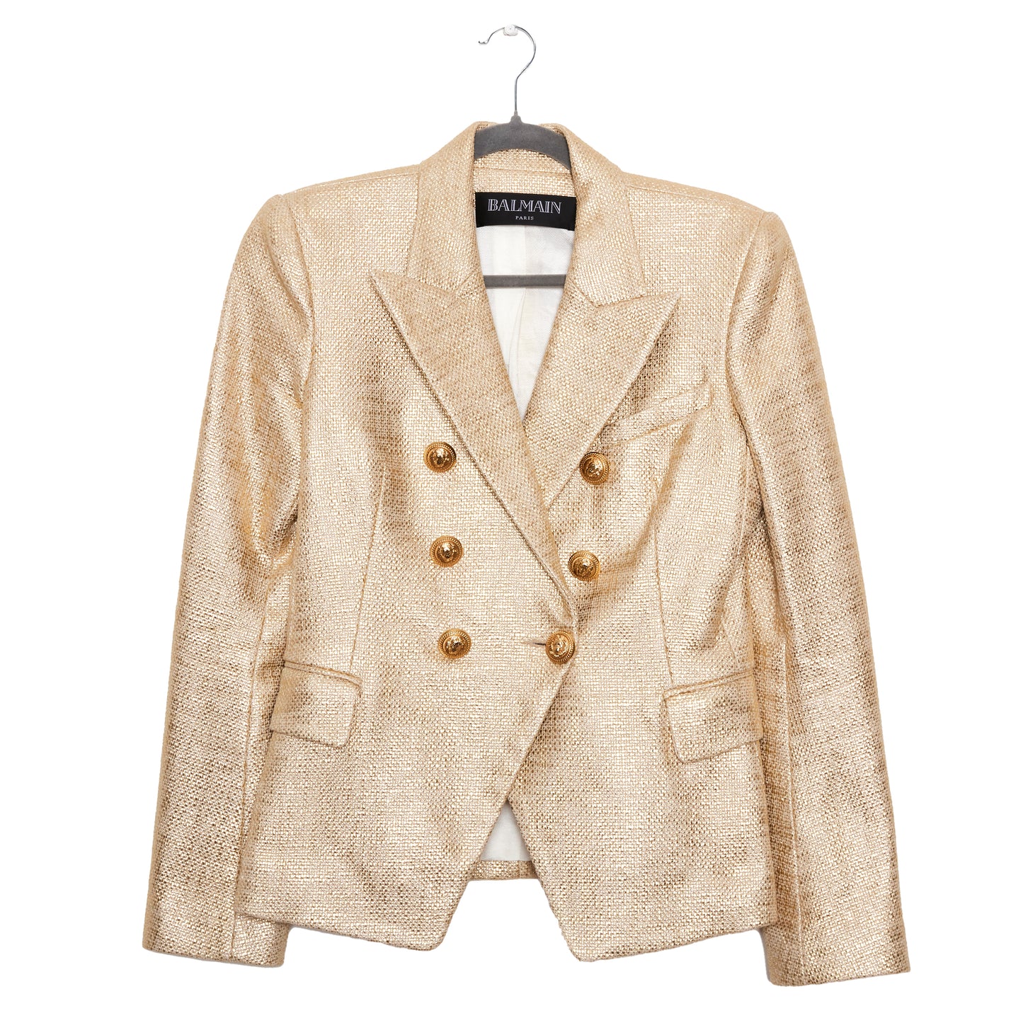 BALMAIN Gold Tweed Blazer