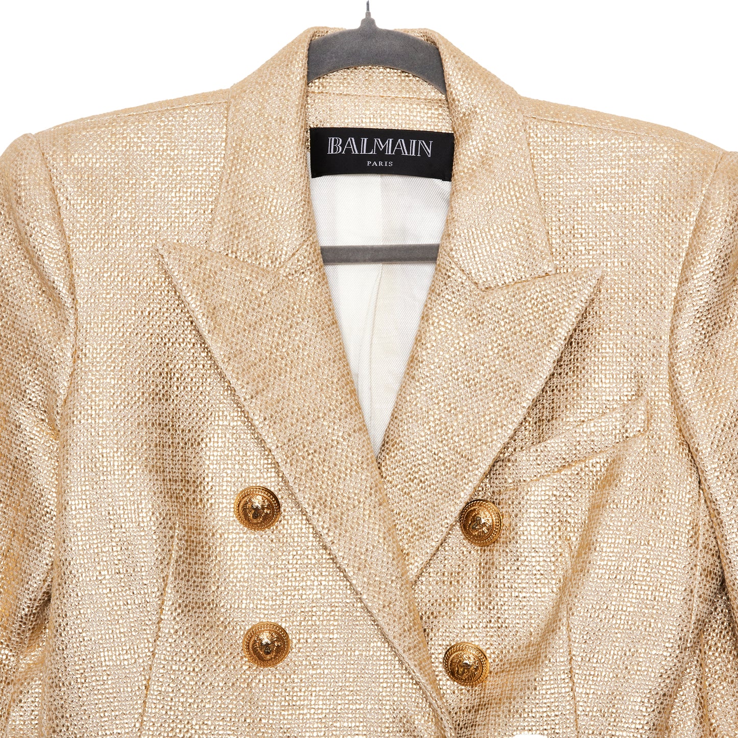 BALMAIN Gold Tweed Blazer