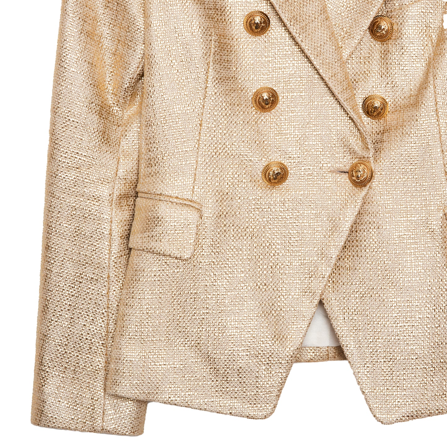 BALMAIN Gold Tweed Blazer