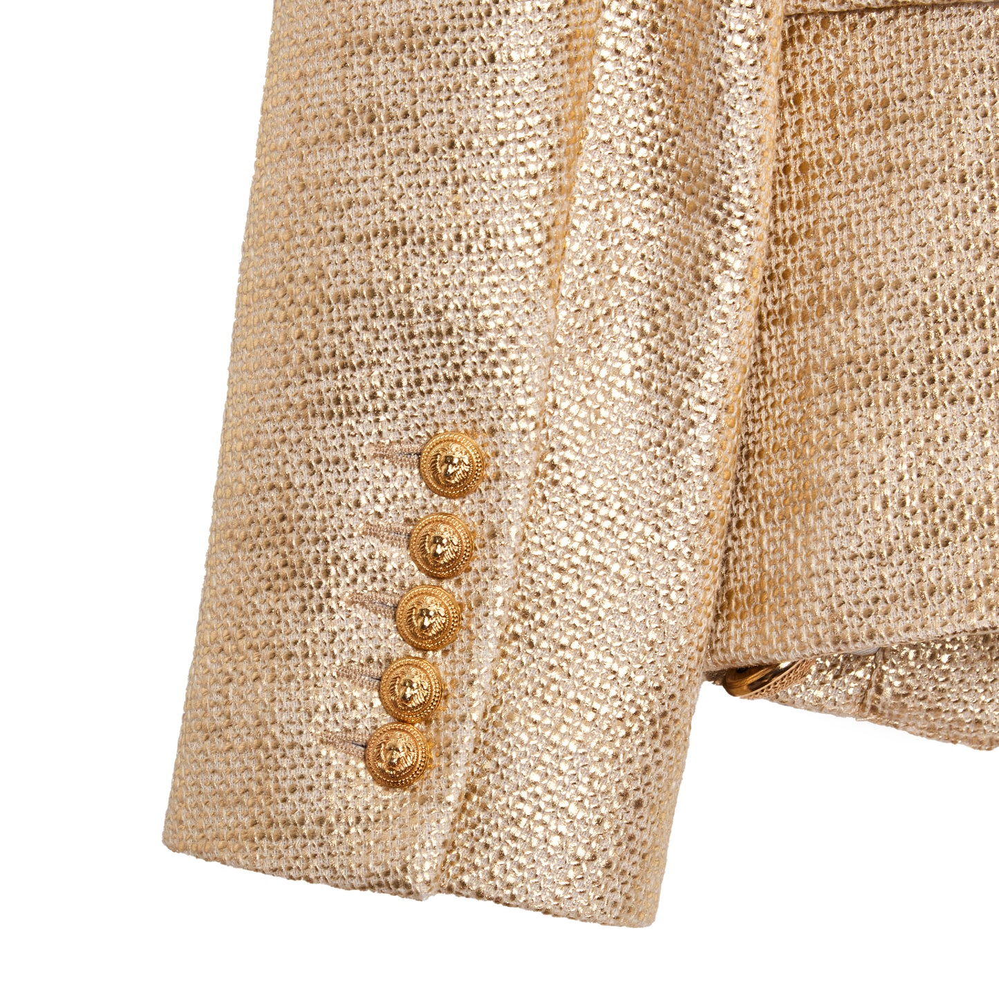 BALMAIN Gold Tweed Blazer