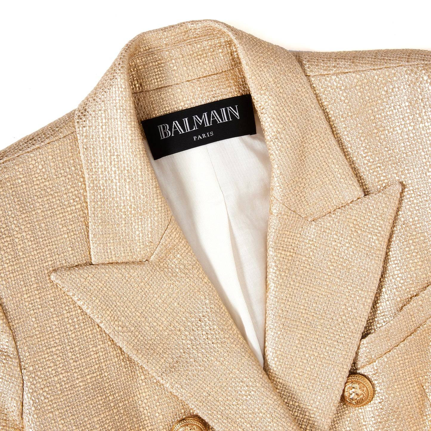 BALMAIN Gold Tweed Blazer