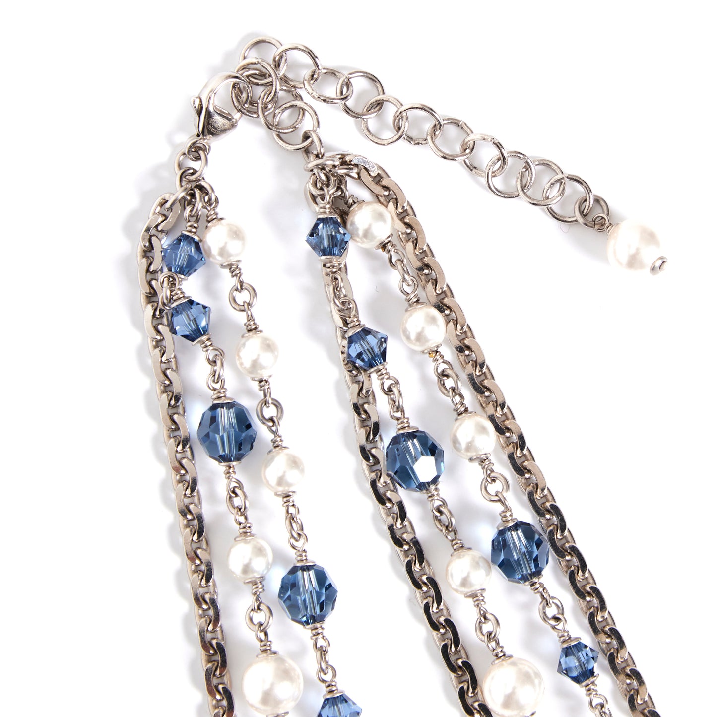 CHANEL Large Blue/White Crystal Necklace
