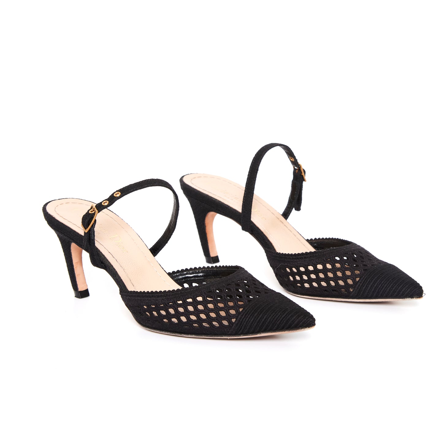 DIOR Capture Black Stiletto Mules