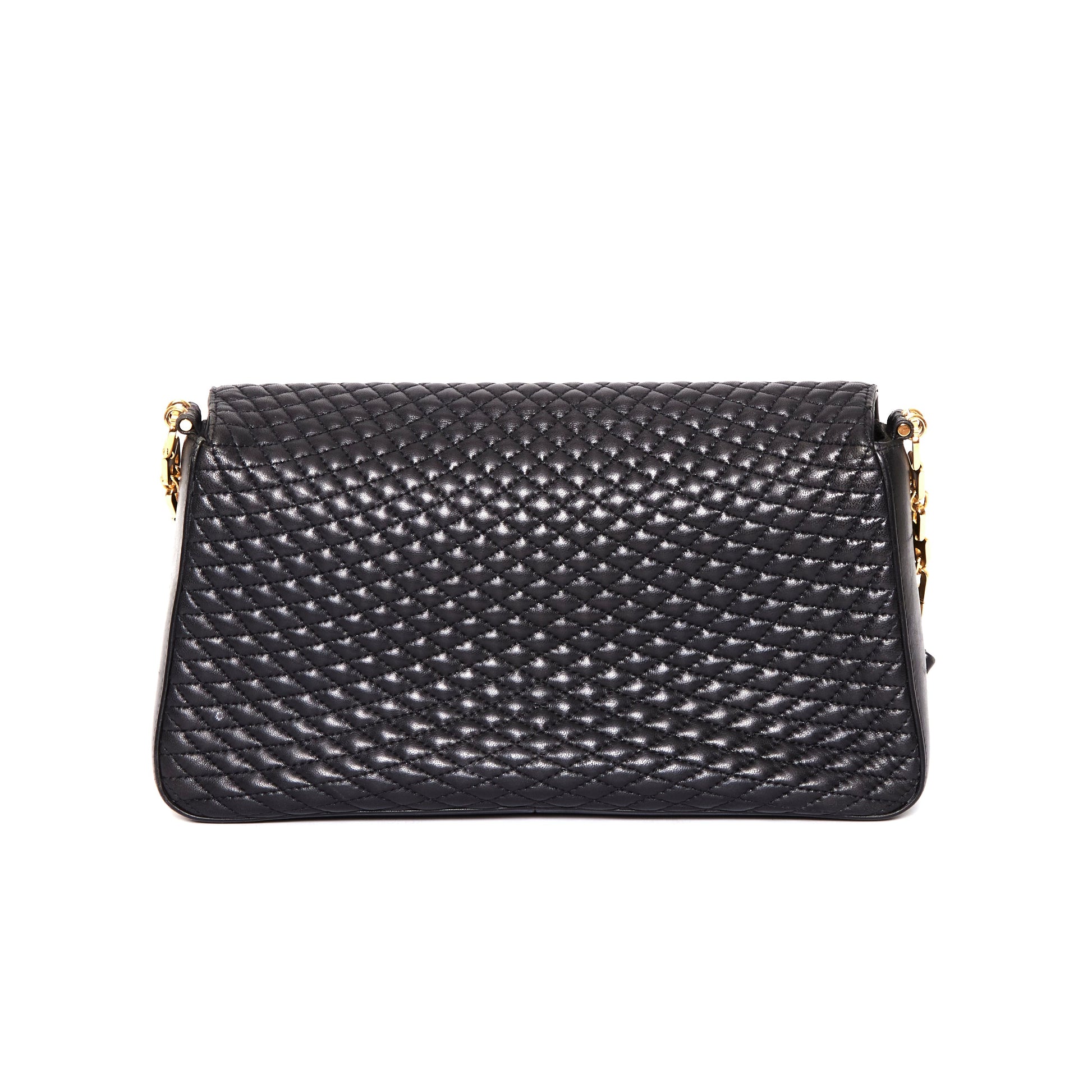 BALLY Vintage Quilted Leather 2way Bag Black