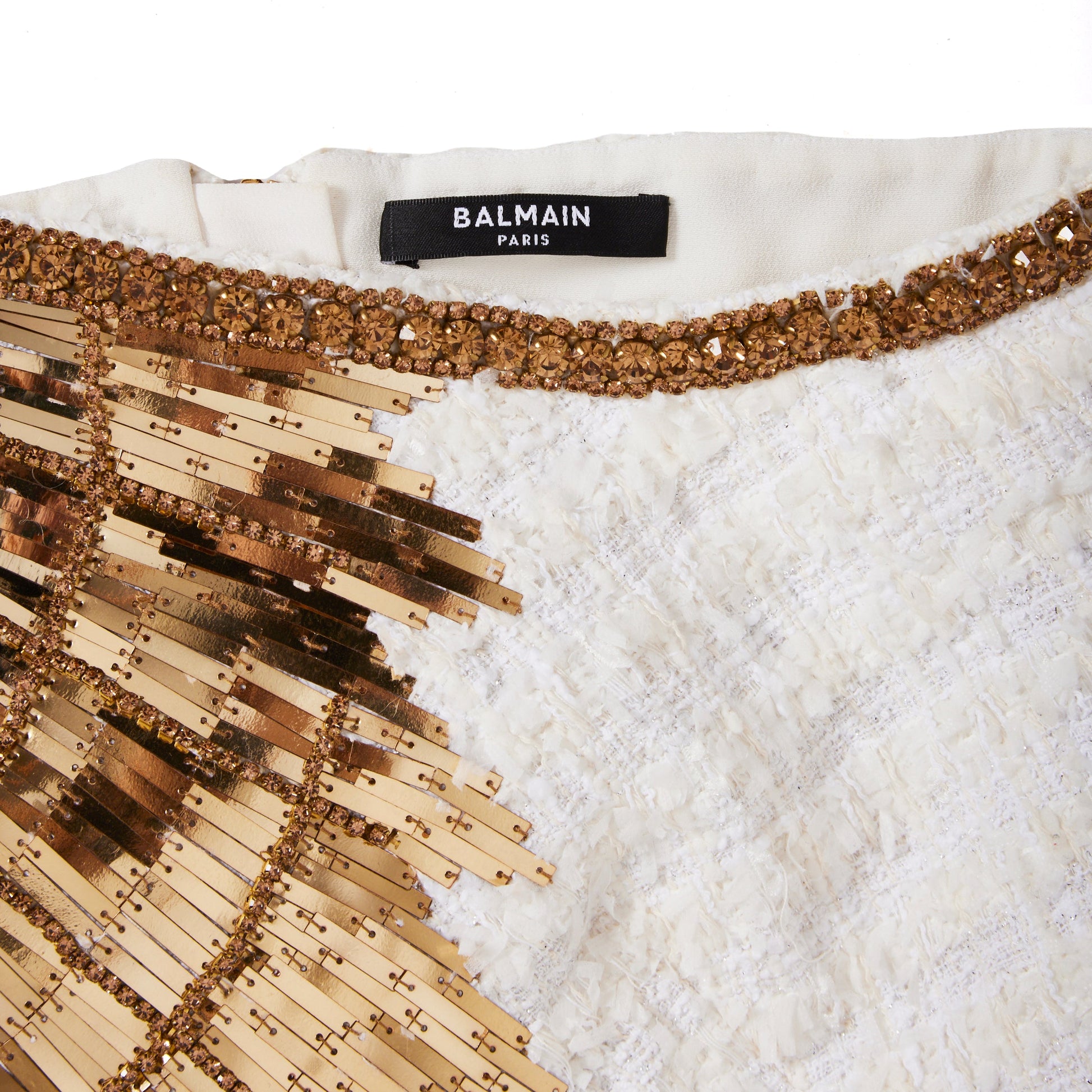 BALMAIN Embellished Halter Top and Mini Skirt Set 38