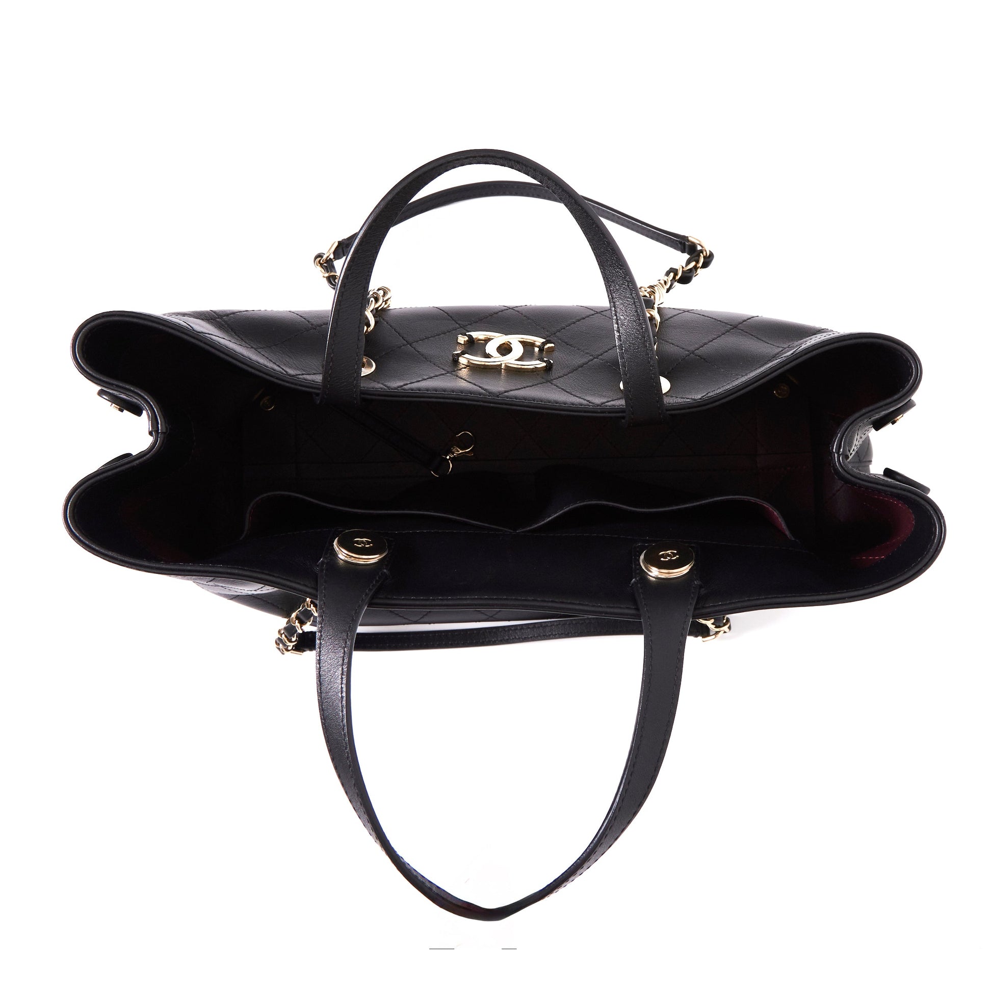 CHANEL Calfskin Large Serial Shopper Tote Black