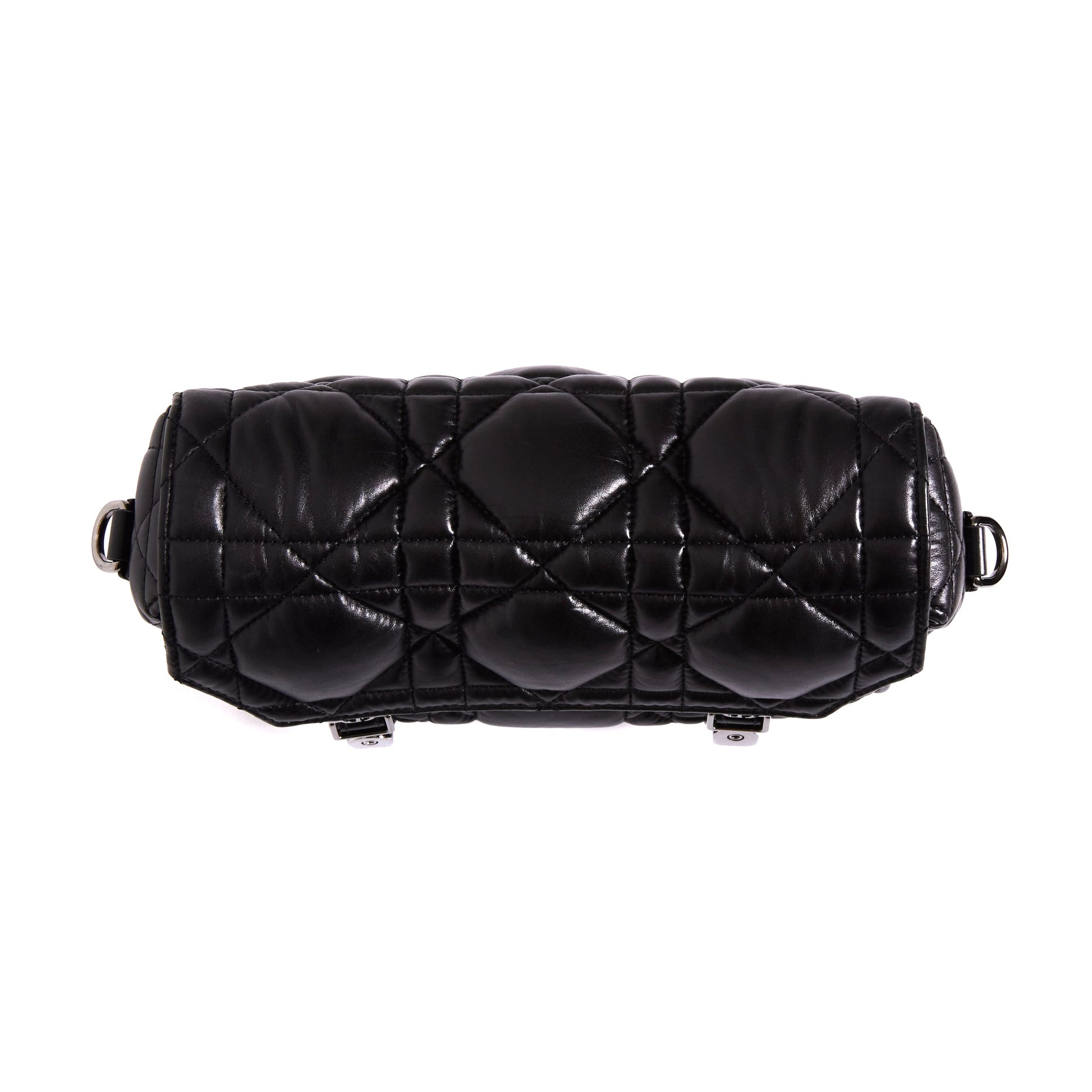 DIOR Diorcamp Quilted Crossbody Bag in Black Macrocannage Calfskin Leather