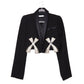 AREA NYC Deco Bow Slit Cropped Blazer 2