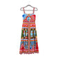 DOLCE & GABBANA Carretto-print flared midi dress 38