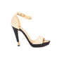 CHANEL Beige Fabric And Leather Ankle Strap Sandals 36.5