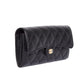 CHANEL Classic Black Caviar Long Flap Wallet Black