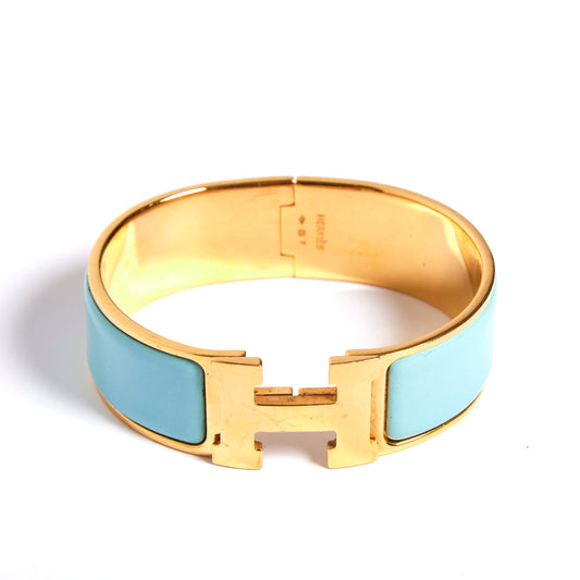 HERMES Clic H Bracelet Bleu Polaire