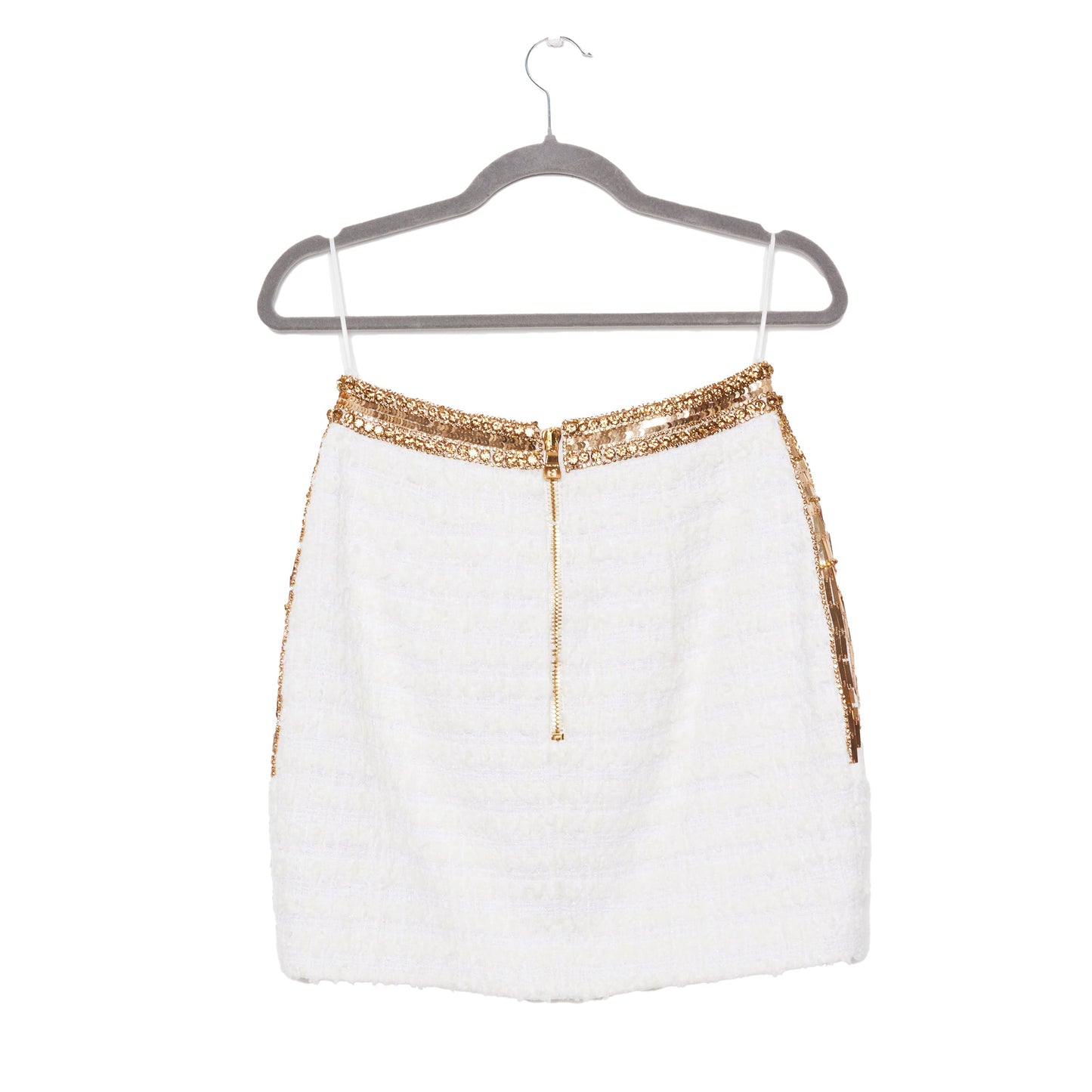 BALMAIN Embellished Halter Top and Mini Skirt Set 38