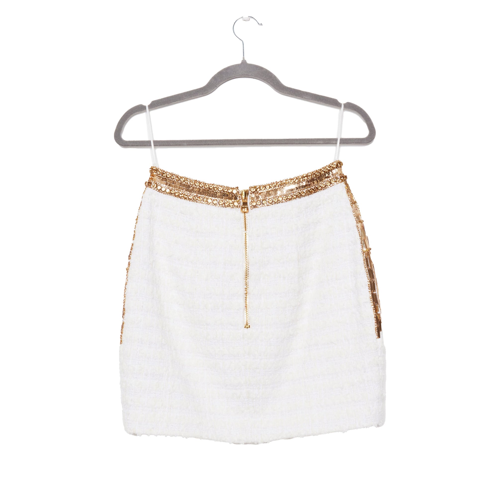 BALMAIN Embellished Halter Top and Mini Skirt Set 38