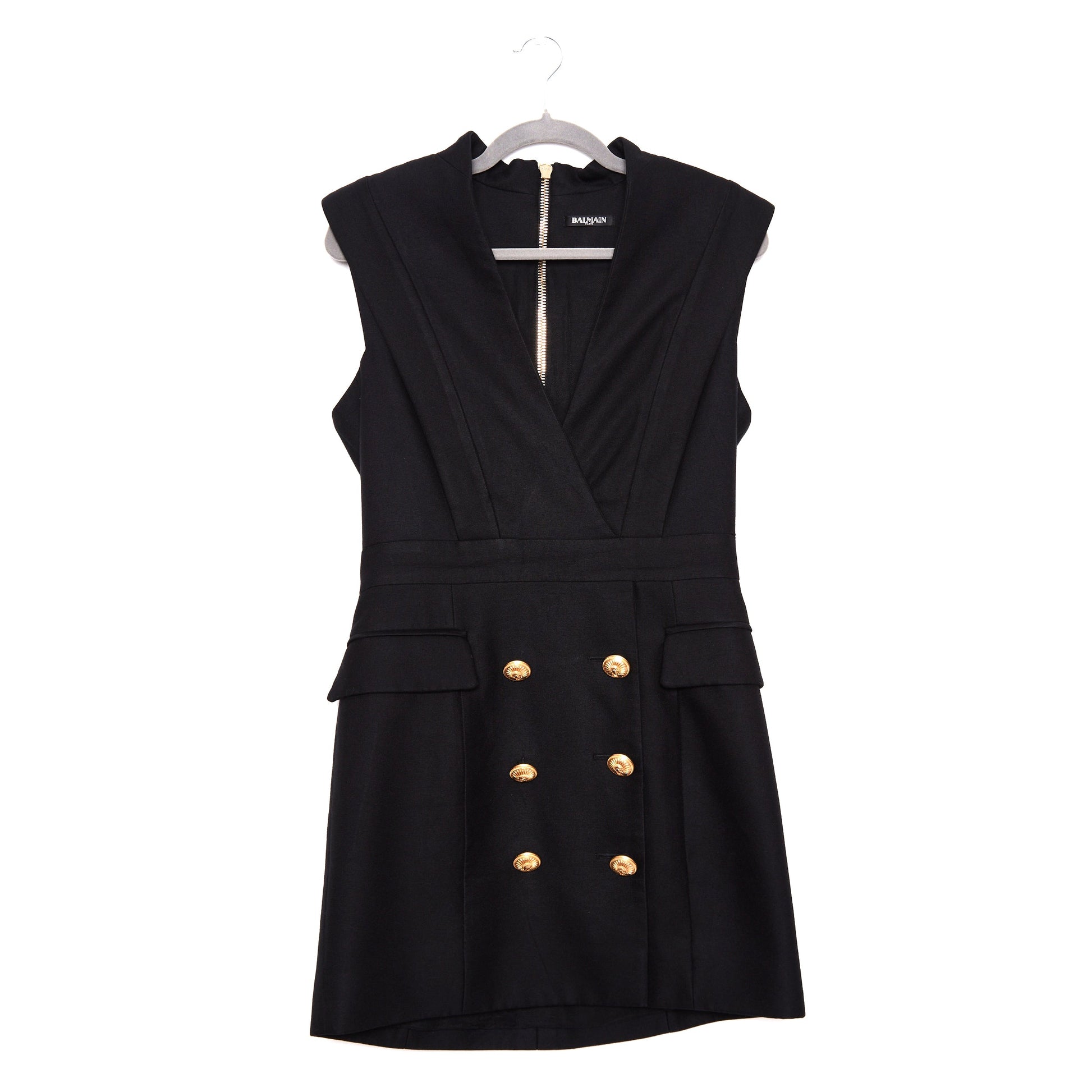 BALMAIN Buttoned Mini Dress - Black