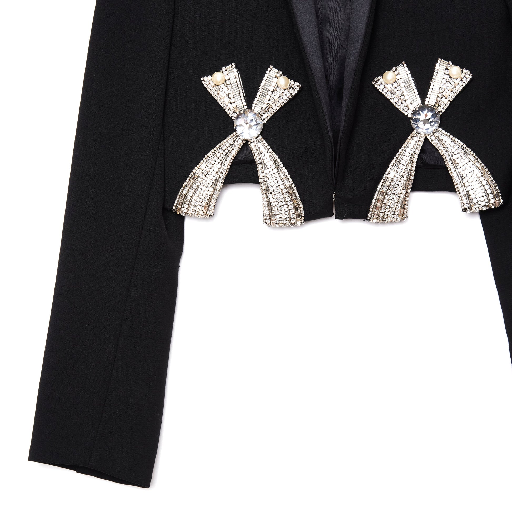 AREA NYC Deco Bow Slit Cropped Blazer 2