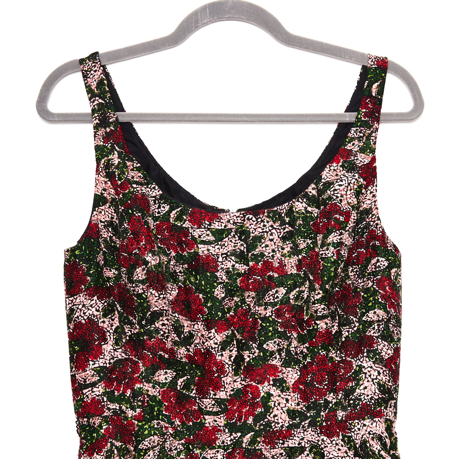 OSCAR DE LA RENTA Floral Brocade Sleeveless Dress 8-10