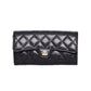 CHANEL Classic Black Caviar Long Flap Wallet Black