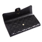 CHANEL Classic Black Caviar Long Flap Wallet Black