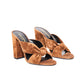 SAINT LAURENT Heeled mules Suede-effect leather Brown 36
