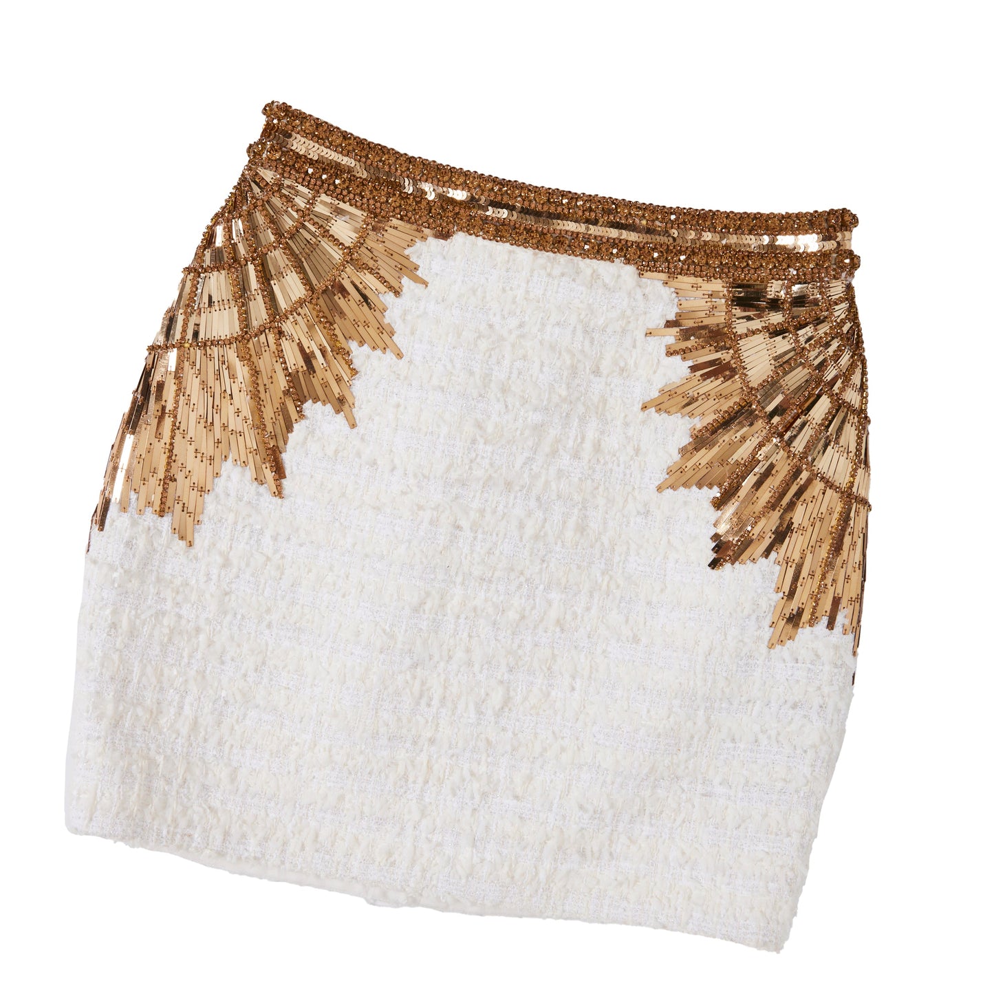 BALMAIN Embellished Halter Top and Mini Skirt Set 38