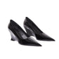 SALVATORE FERRAGAMO Black Patent Viola Wedges 37