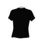 BALMAIN Button-detail Velvet T-shirt In Nero