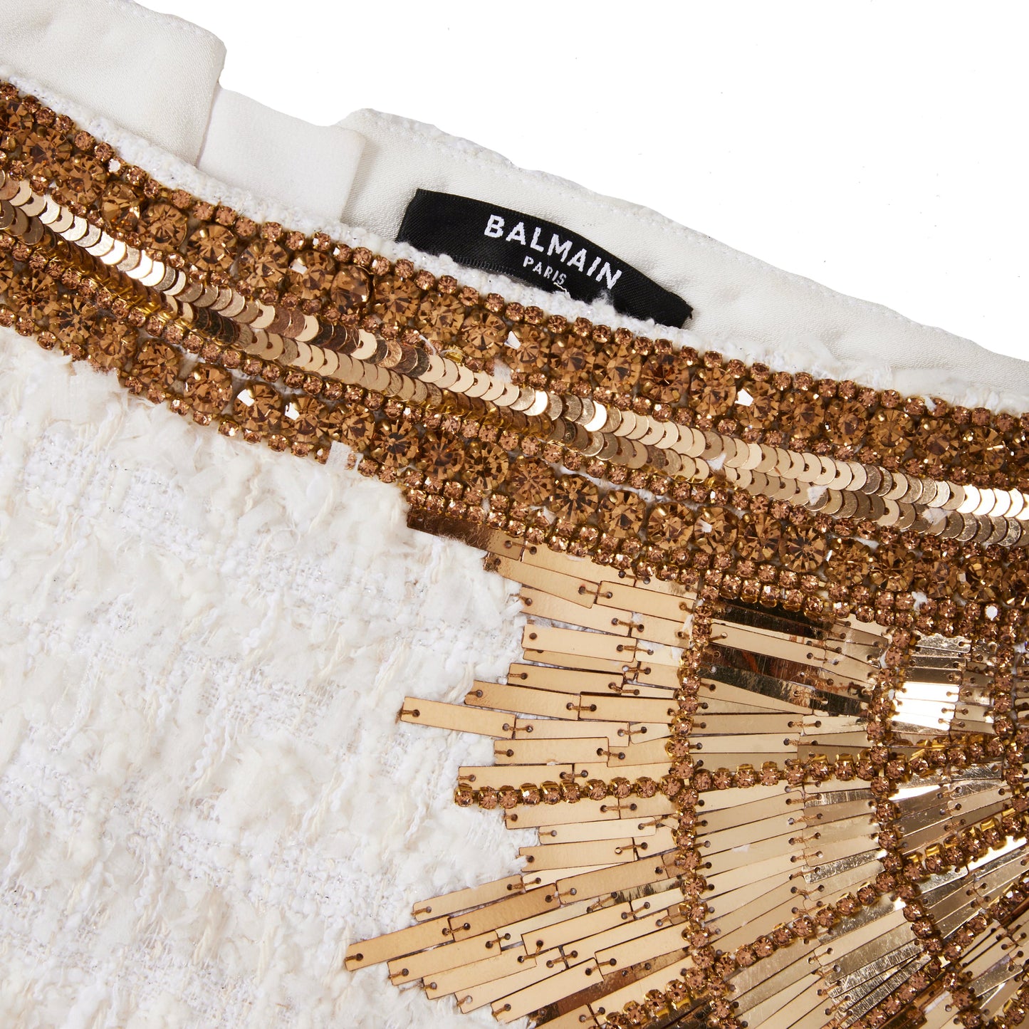 BALMAIN Embellished Halter Top and Mini Skirt Set 38