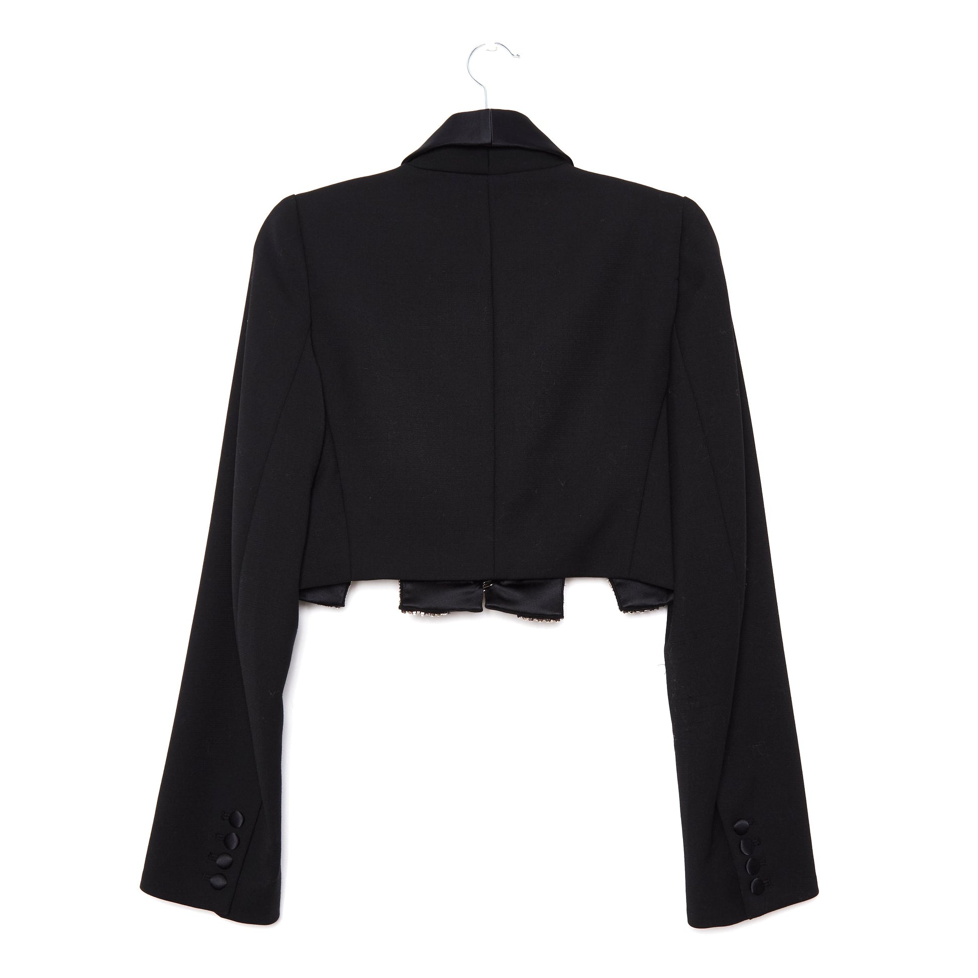 AREA NYC Deco Bow Slit Cropped Blazer 2